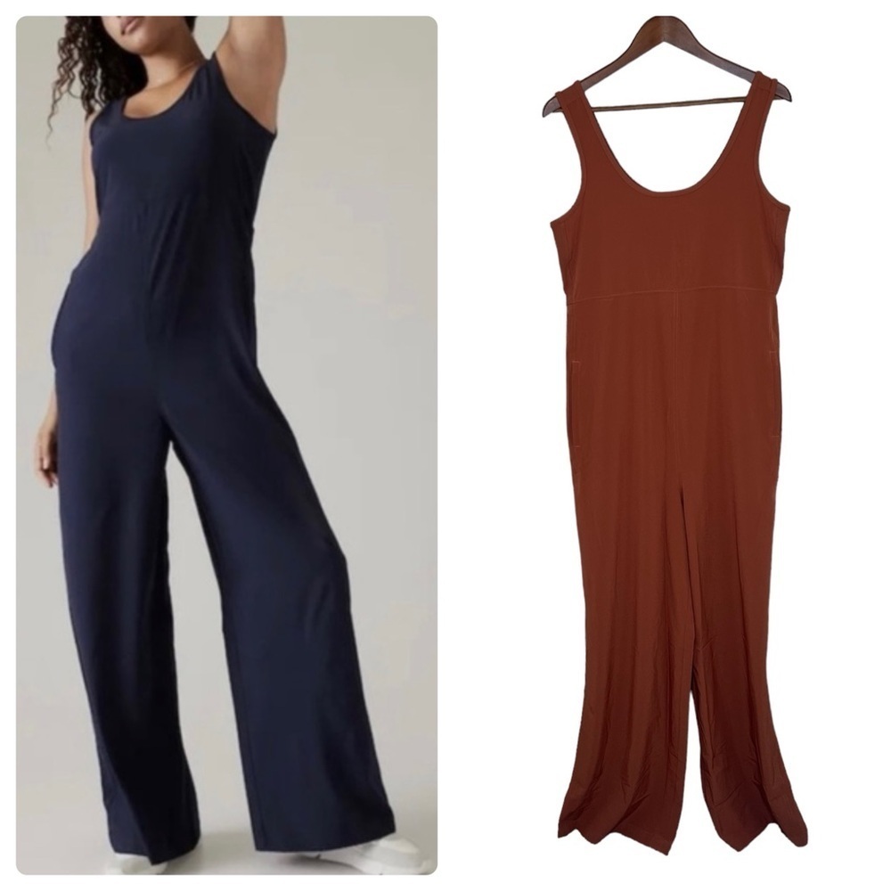 NWOT Athleta Women’s Passenger M/T  Wide Leg Rust Jumpsuit